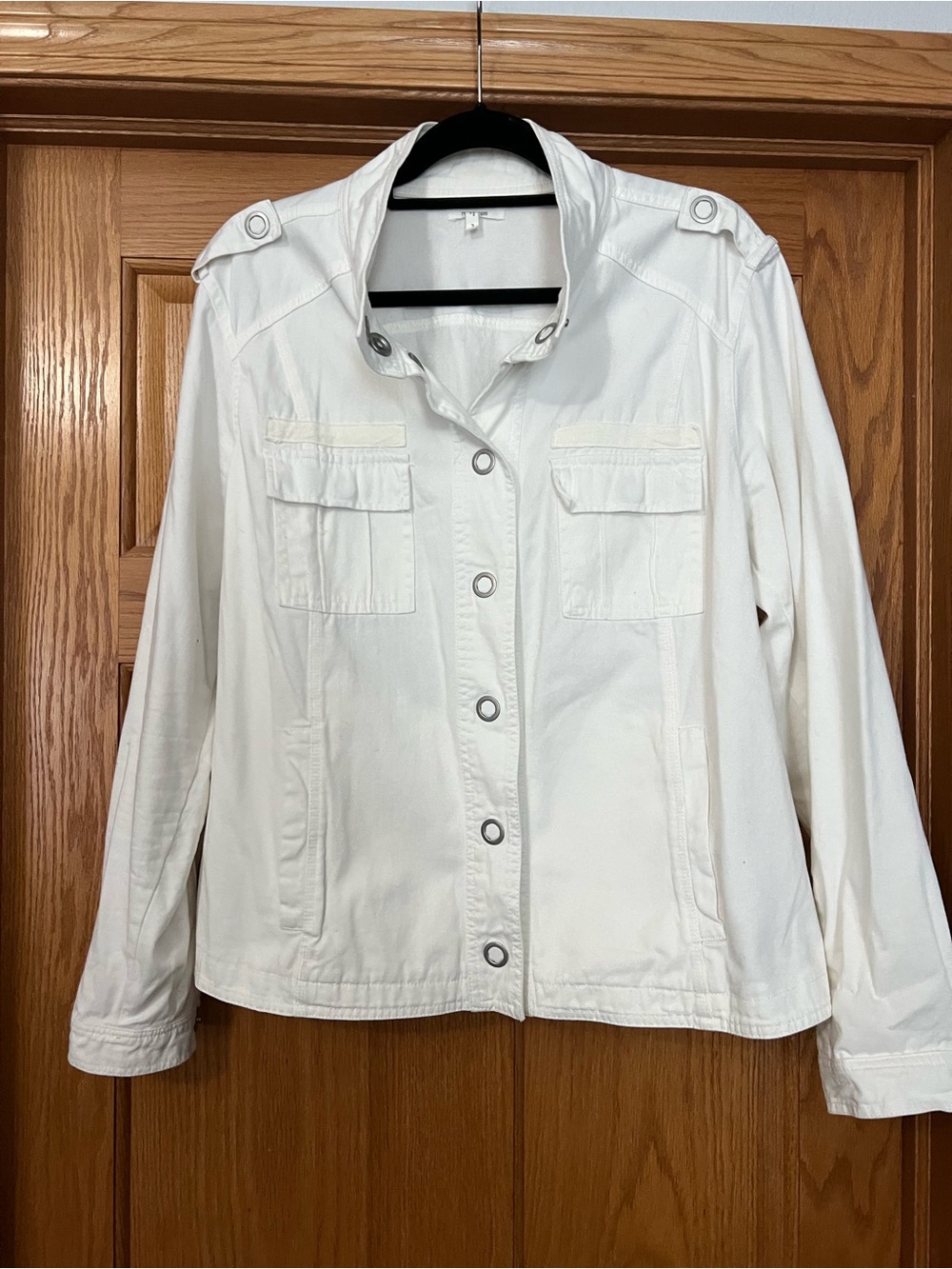 Maurices White Button-Front Utility Jacket